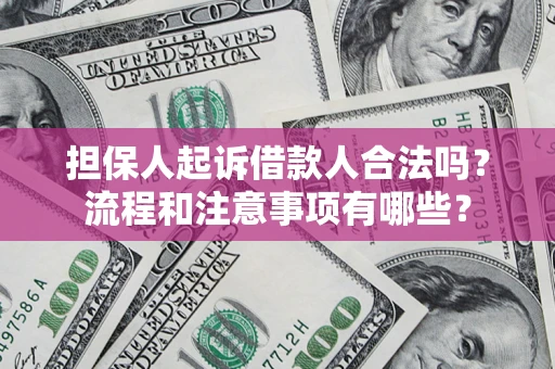 武汉担保人起诉借款人合法吗？流程和注意事项有哪些？