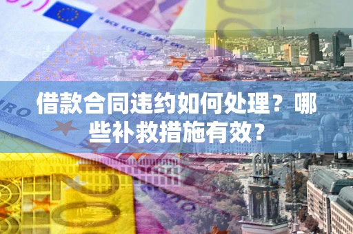 武汉借款合同违约如何处理？哪些补救措施有效？