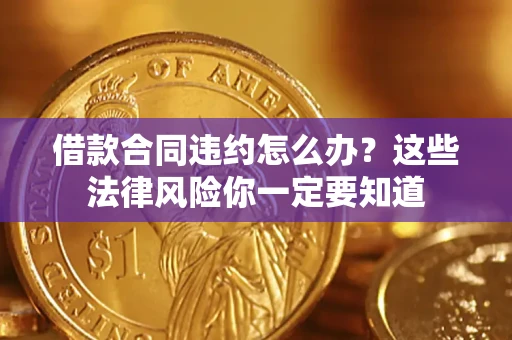 武汉借款合同违约怎么办？这些法律风险你一定要知道