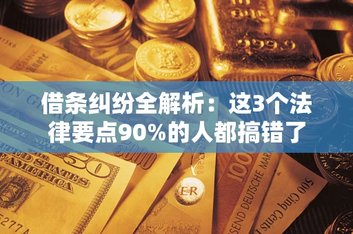 武汉借条纠纷全解析：这3个法律要点90%的人都搞错了