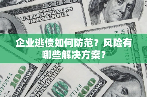 武汉企业逃债如何防范？风险有哪些解决方案？
