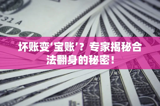 武汉坏账变‘宝账’？专家揭秘合法翻身的秘密！