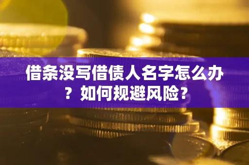 武汉借条没写借债人名字怎么办？如何规避风险？
